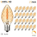Diamond amber textured chandelier led light bulbs dining room 7w