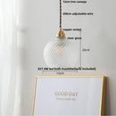 Diamond cut glass globe led pendant light kitchen hanging lamp