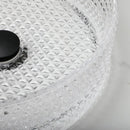 Diamond glass basin set with matte black faucet for bathroom