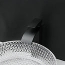 Diamond glass basin set with matte black faucet for bathroom