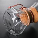 Diamond glass hand brew coffee set with wood neck for kitchen dining