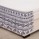 Diamond lattice ruffled black & white elastic band bed skirt bedroom
