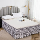 Diamond lattice ruffled black & white elastic band bed skirt bedroom