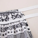 Diamond lattice ruffled black & white elastic band bed skirt bedroom