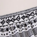 Diamond lattice ruffled black & white elastic band bed skirt bedroom