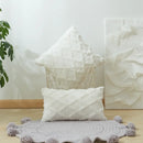 Diamond solid embroidery cushion cover living room textured pillow