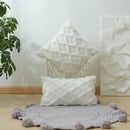 Diamond solid embroidery cushion cover living room textured pillow