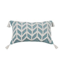 Diamond tufted blue and white cushion cover living room with tassels