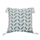 Diamond tufted blue and white cushion cover living room with tassels