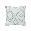 Diamond tufted blue and white cushion cover living room with tassels