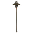 Brass Outdoor Path Light with Flat Hat, G4 Socket and 72" Lead Wire