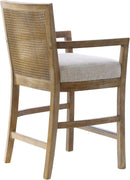 Counter Stool With Cane Back And Upholstered Seat Kitchen