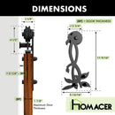 Non-Bypass Sliding Barn Door Hardware Kit - Flower Design Roller