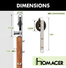 Non-Bypass Sliding Barn Door Hardware Kit - Spoke Wheel Design Roller - Silver Finish
