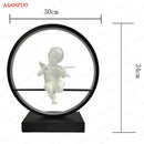 Dimmable angel table lamp with white cherub for bedroom decor