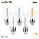 Dimmable led filament warm white outdoor bulbs 5 pack garden light