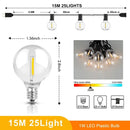 Dimmable led outdoor globe string lights patio decor shatterproof bulbs