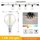 Dimmable led outdoor globe string lights patio decor shatterproof bulbs