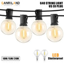 Dimmable led outdoor globe string lights patio decor shatterproof bulbs