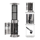 Portable Cylindrical Freestanding Outdoor Round Glass Tube Propane Patio Heater, 41K BTU (SAK93913)