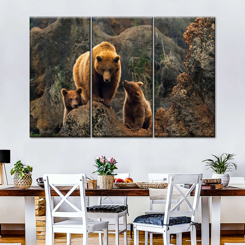 Bear And Cubs Wall Art