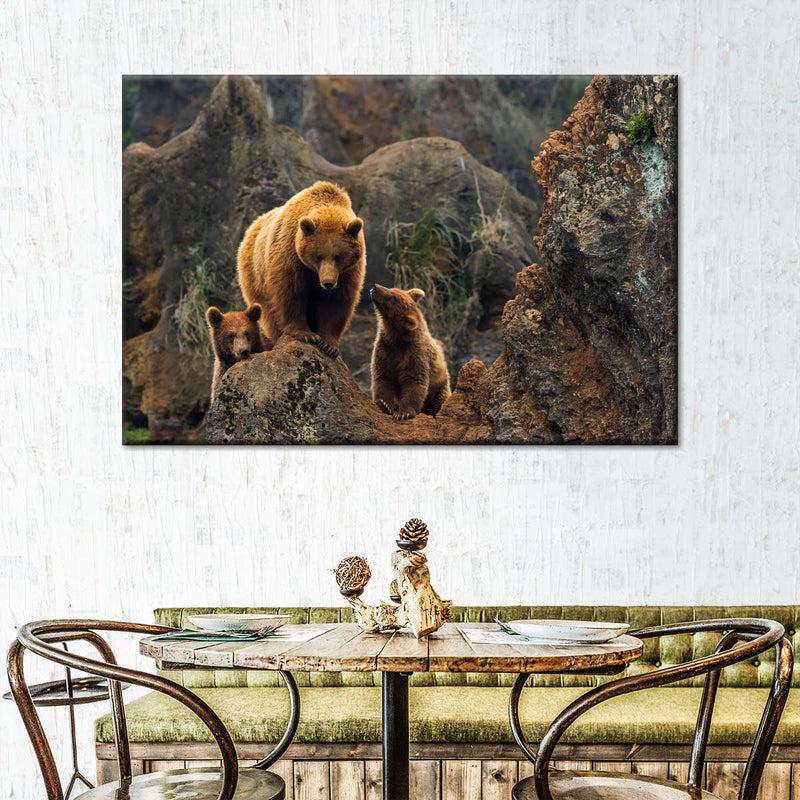 Bear And Cubs Wall Art