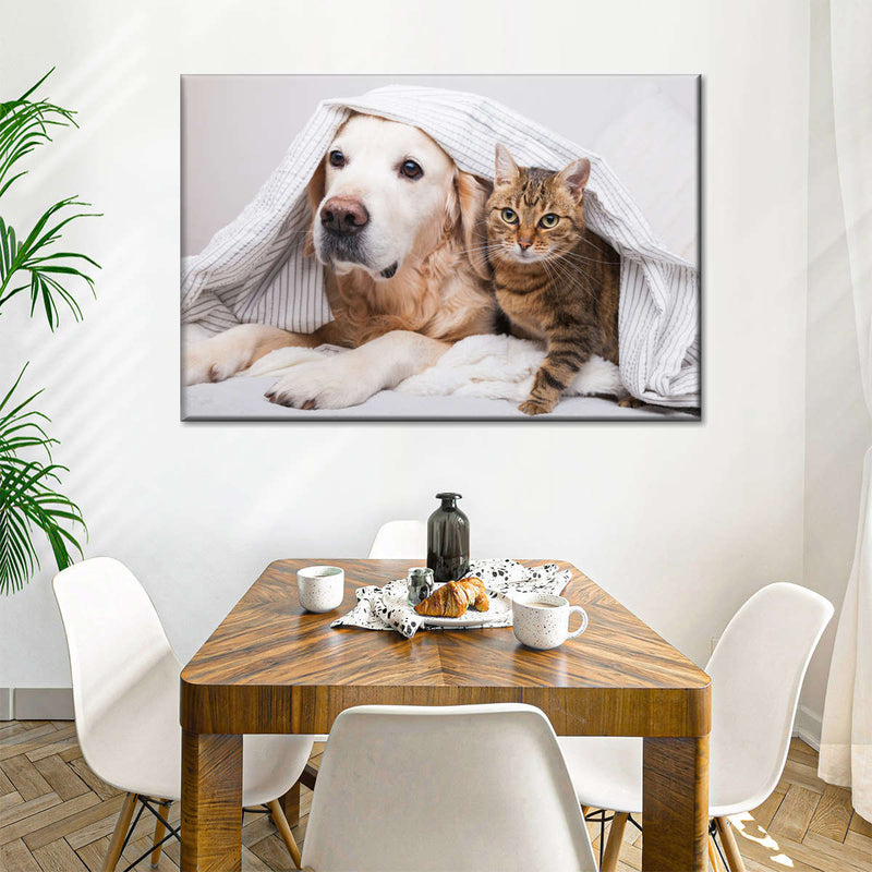 Cozy Dog And Cat Wall Art