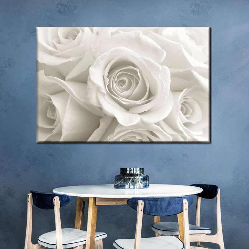 Pure White Roses Wall Art