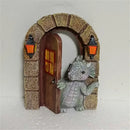 Dino garden sculpture gray dragon window figurine outdoor decor