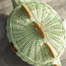 Dinosaur Rattan Storage Basket Mint Green - Medium