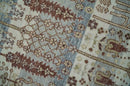 Distress Finish Tree of life Gray, Ivory, Brown and Olive Traditional Floral Hand knotted 8x10 wool Area Rug
