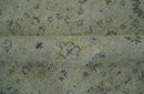 Distress Finished Beige, Silver and Charcoal 8x10 Traditional Wool Rug