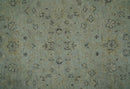 Distress Finished Beige, Silver and Charcoal 8x10 Traditional Wool Rug