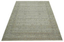 Distressed Silver And Beige Hand Knotted khotan design Custom Made wool area rug
