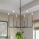 Distressed silver iron candle chandelier dining room