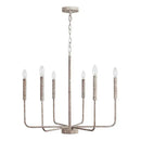 Distressed silver iron candle chandelier dining room