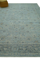 Distressed traditional And Beige Hand Knotted 10x14 Wool Area Rug