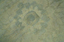 Distressed Traditional Design Blue And Beige Hand Knotted 8x10 Wool Area Rug