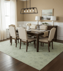 Distressed Traditional Design Blue And Beige Hand Knotted 8x10 Wool Area Rug