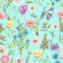 Tiffany Color Wallpaper with Flowers