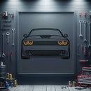 Challenger Front View Metal Neon Car Wall Art - MTN0075