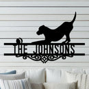 Dog w Ball Family Name Sign