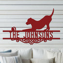 Dog w Ball Family Name Sign