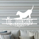 Dog w Ball Family Name Sign