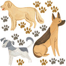 Dogs and Paws wall decals - Fabric Nursery Wall Art Decals