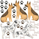 Dogs and Paws wall decals - Fabric Nursery Wall Art Decals