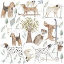 Watercolor Dogs wall decals - Fabric Nursery Wall Art Decals