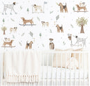 Watercolor Dogs wall decals - Fabric Nursery Wall Art Decals