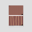 Dolce Stripe Wallpaper, peach and eggplant
