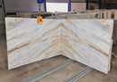 Dolce Vita White Bookmatching Marble Slabs Polished - Full Truckload 2 slabs bookmatching front view